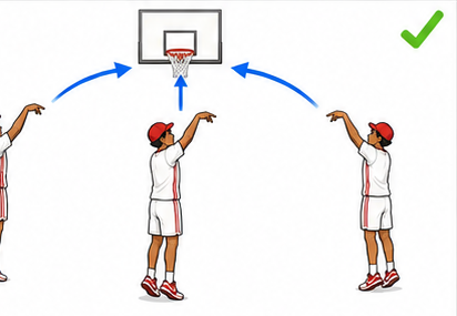 A shooter repeating the same form from several spots on the floor